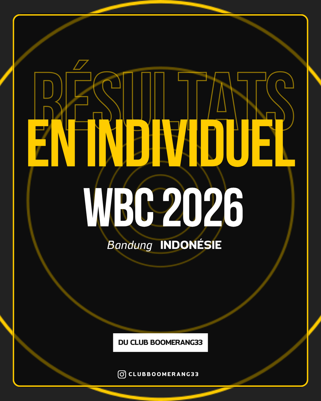 WBC2026 en Indonésie – individuel